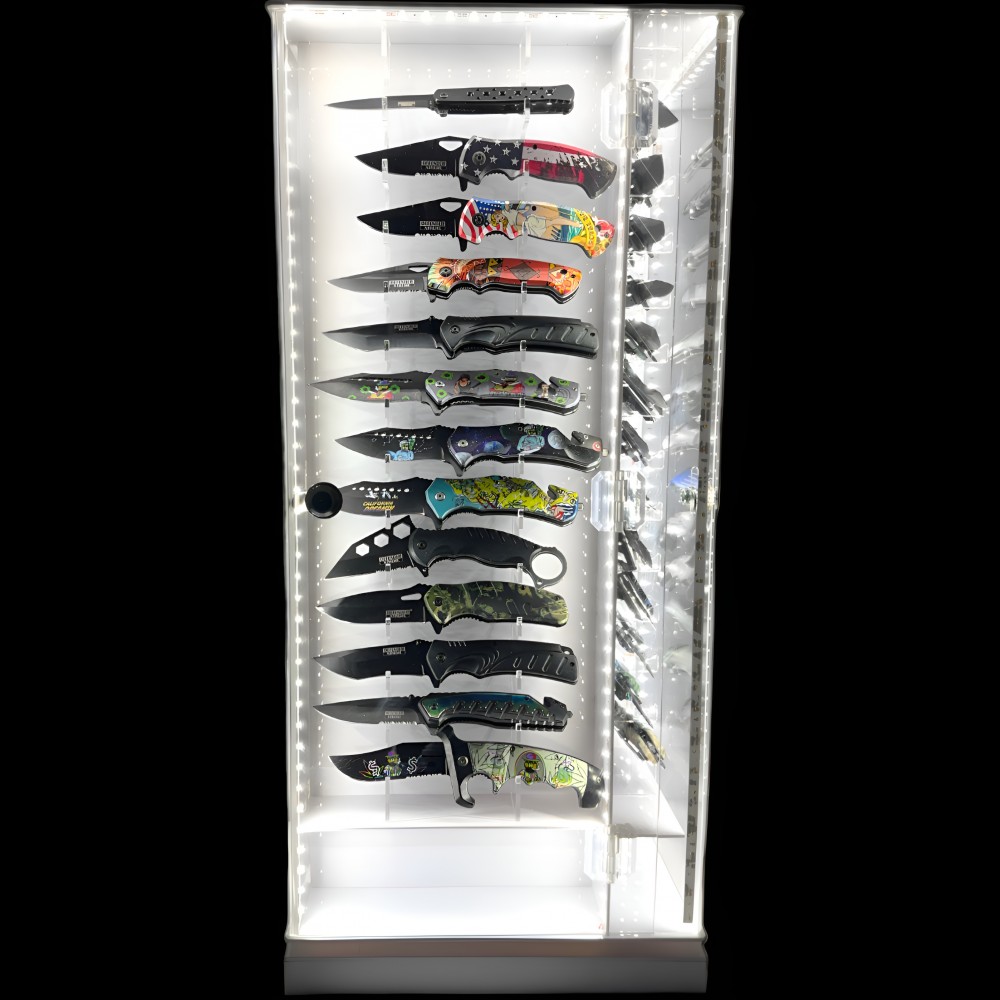 Rotating LED Display Assorted Knives 52 Count Skygate Wholesale